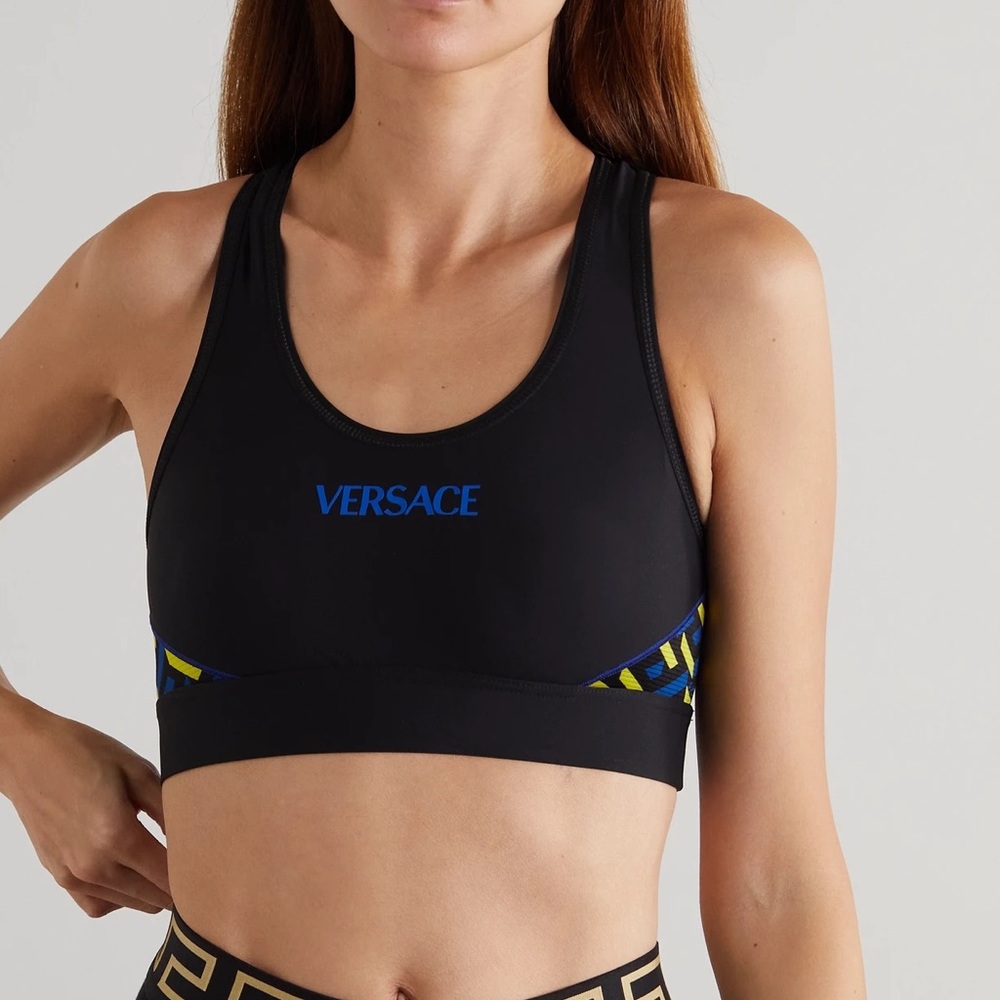Versace Greca Signature Accent Sports Bra XS